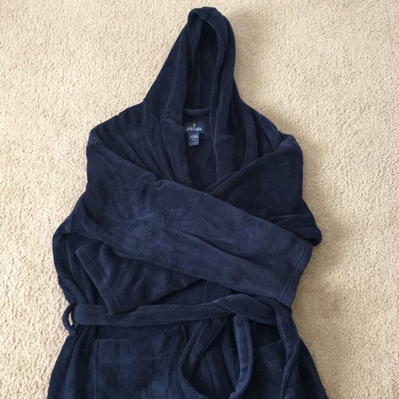 Stafford Other - Men’s Stanford Blue Long Robe W/ Hood Soft
